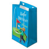 Petit Sac Cadeau Golf Emoji Joyeux Bleu clair d'anniversaire (Devant Angle)