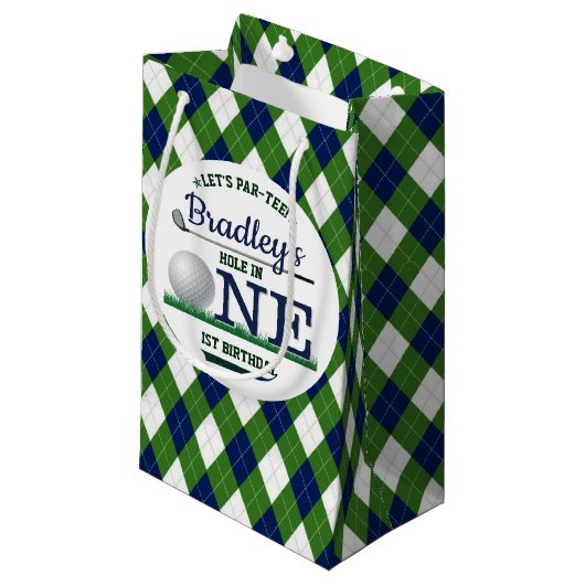 Petit Sac Cadeau Golf PAR-TEE 1er anniversaire (Devant Angle)