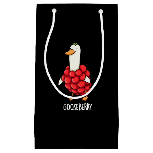Petit Sac Cadeau Gooseberry Funny Berry Pun Dark BG (Devant)
