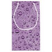 Petit Sac Cadeau gouttelettes d'eau violette (Dos)