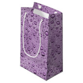Petit Sac Cadeau gouttelettes d'eau violette (Devant Angle)