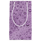 Petit Sac Cadeau gouttelettes d'eau violette (Devant)