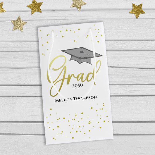 Petit Sac Cadeau Graduate Gold Graduate Script Casquette Simple Gra