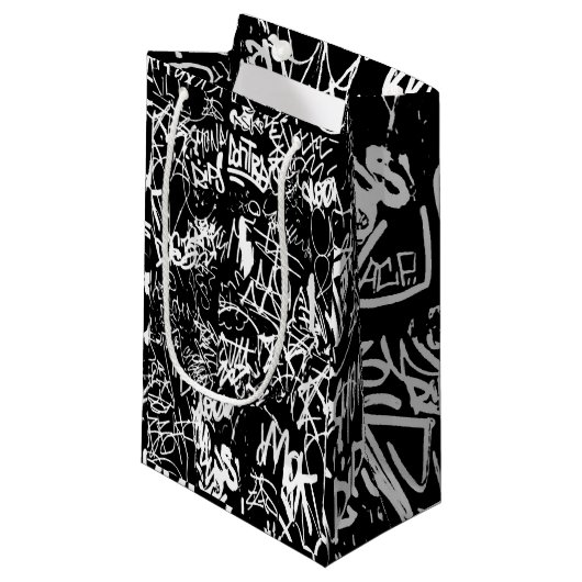 Petit Sac Cadeau Graffiti Collage Abstrait Motif d'impression (Devant Angle)