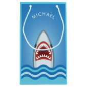 Petit Sac Cadeau Grand anniversaire drôle de requin blanc avec (Dos)