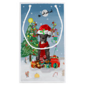 Petit Sac Cadeau Grand chien Danois avec cadeaux de Noël (Dos)