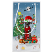 Petit Sac Cadeau Grand chien Danois avec cadeaux de Noël (Devant)