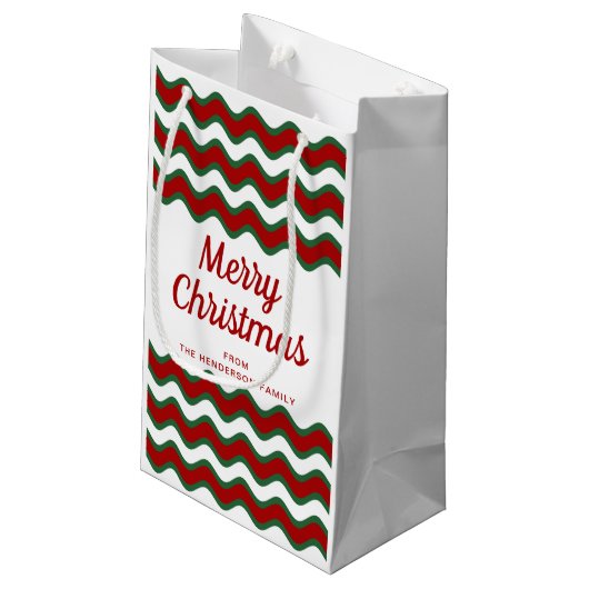 Petit Sac Cadeau Grandes vertes modernes Script Noël (Dos Angle)