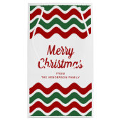 Petit Sac Cadeau Granges rouges et vertes modernes Joyeux Noël (Dos)