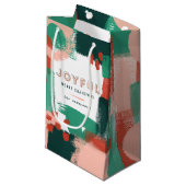 Petit Sac Cadeau Graphique abstrait moderne rouge, rose + vert joye (Devant Angle)
