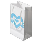 Petit Sac Cadeau Graphique d'amour cool, Bleu (Devant Angle)