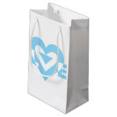Petit Sac Cadeau Graphique d'amour cool, Bleu (Dos Angle)
