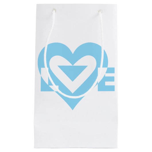 Petit Sac Cadeau Graphique d'amour cool, Bleu (Devant)