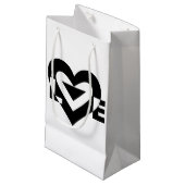 Petit Sac Cadeau Graphique d'amour cool, noir (Devant Angle)