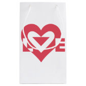 Petit Sac Cadeau Graphique d'amour cool, rose cerise (Dos)