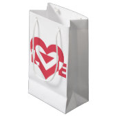 Petit Sac Cadeau Graphique d'amour cool, rose cerise (Devant Angle)