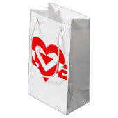 Petit Sac Cadeau Graphique d'amour cool, Rouge (Dos Angle)