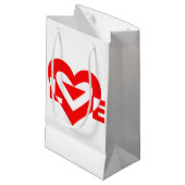 Petit Sac Cadeau Graphique d'amour cool, Rouge (Devant Angle)