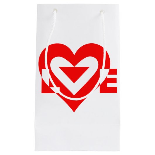 Petit Sac Cadeau Graphique d'amour cool, Rouge (Devant)