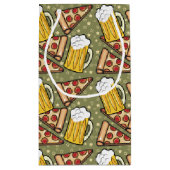 Petit Sac Cadeau Graphique de bière et de pizza (Dos)