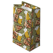Petit Sac Cadeau Graphique de bière et de pizza (Dos Angle)