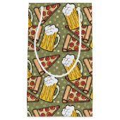 Petit Sac Cadeau Graphique de bière et de pizza (Devant)