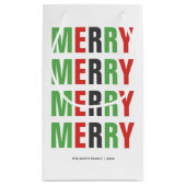 Petit Sac Cadeau Gras Lettres Festive "Joyeux" Noël (Dos)