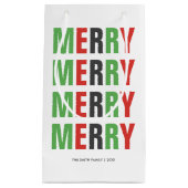 Petit Sac Cadeau Gras Lettres Festive "Joyeux" Noël (Devant)