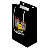 Petit Sac Cadeau Gratte va Grate Funny Cheese Pun Dark BG (Devant Angle)
