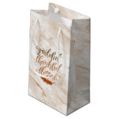 Petit Sac Cadeau Gratuit Merci Bienheureux Marbre Moderne Plume (Dos Angle)