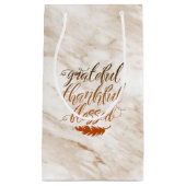 Petit Sac Cadeau Gratuit Merci Bienheureux Marbre Moderne Plume (Devant)