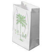 Petit Sac Cadeau Green Coastal Palmetto Palm Monogram (Dos Angle)