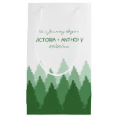 Petit Sac Cadeau Green Forest Range Mariage de bois (Devant)