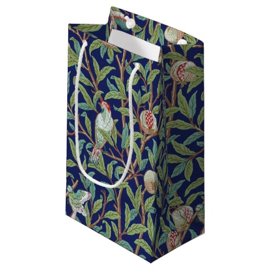 Petit Sac Cadeau Grenade et Petit Oiseau, William Morris (Devant Angle)