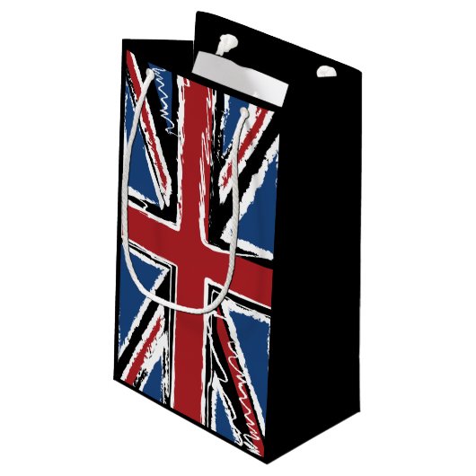Petit Sac Cadeau Griffonnage d'abrégé sur drapeau d'Union Jack (Dos Angle)