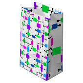 Petit Sac Cadeau Grille de couleurs cool (Dos Angle)