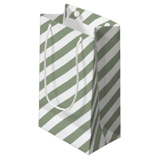 Petit Sac Cadeau Grille verte et blanche (Devant Angle)