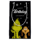 Petit Sac Cadeau Grinch Chalkboard Anniversaire (Devant)