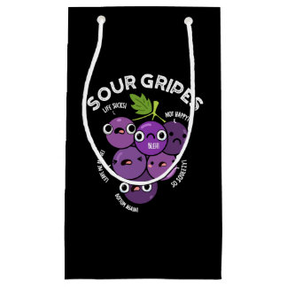 Petit Sac Cadeau Gripes aigre amusant Graphe Fruit Pun Dark BG