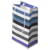 Petit Sac Cadeau Gris Fille Large Bleu Gris Horizontal Grandes Avec (Dos Angle)