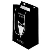 Petit Sac Cadeau Groomsmen Mariage de Tuxedo Noir personnalisé (Devant Angle)