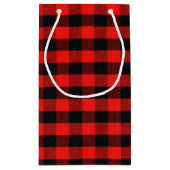 Petit Sac Cadeau gros cerf sur plaid de bûcheron (Dos)