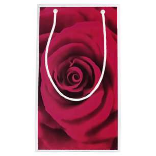 Petit Sac Cadeau Grosse Rose rouge