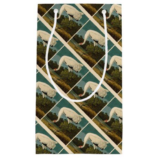 Petit Sac Cadeau Grue blanche Audubon Peinture d'oiseaux (Devant)