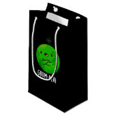 Petit Sac Cadeau Grum pea Funny Veggie Pun Dark BG (Devant Angle)