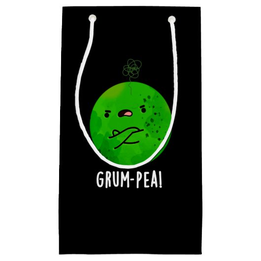 Petit Sac Cadeau Grum pea Funny Veggie Pun Dark BG (Devant)