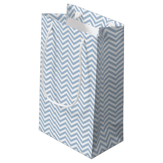Petit Sac Cadeau Grunge bleu-clair Chevron texturisé (Dos Angle)