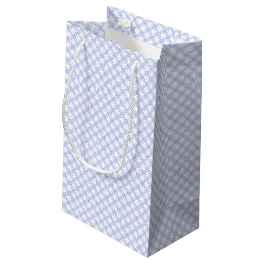 Petit Sac Cadeau Guingan bleu de plaid de joli pays (Dos Angle)