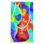 Petit Sac Cadeau Guitare d'aquarelle (Devant)