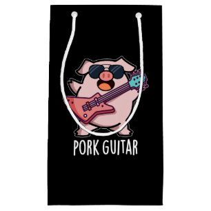 Petit Sac Cadeau Guitare de porc Funny Rock Guitare Pig Pun Dark BG